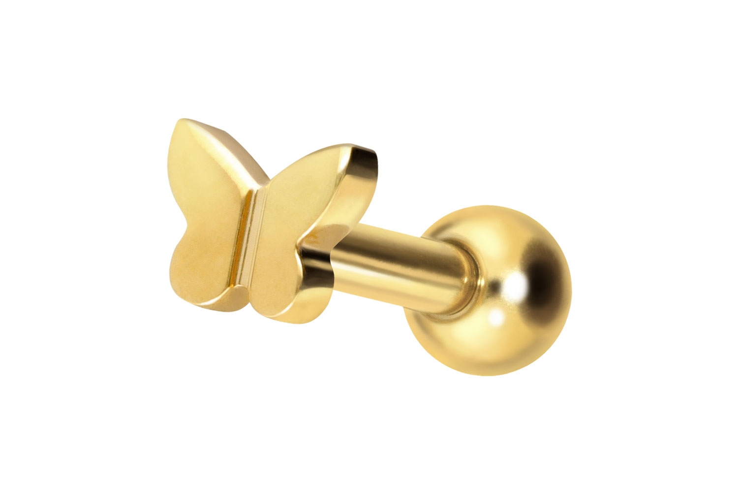 Titan Ohrpiercing mit Innengewinde SCHMETTERLING